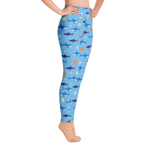 Shark Yoga Leggings - Seasonally Gifted 