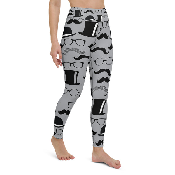 Mustache Yoga Leggings - Seasonally Gifted 