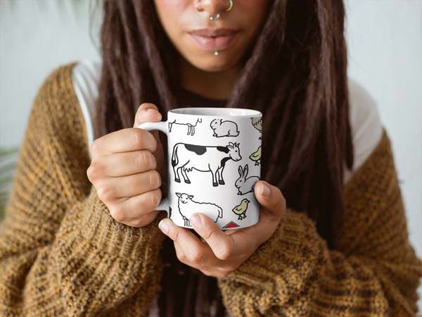 Farm White glossy mug