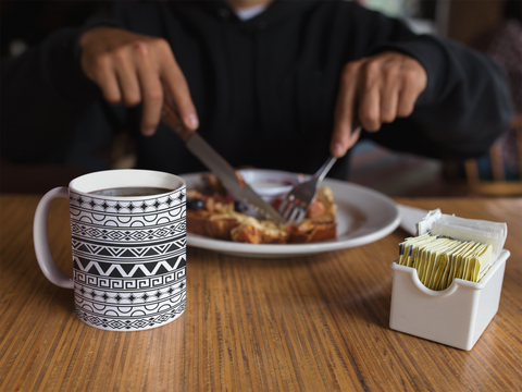Tribal White glossy mug