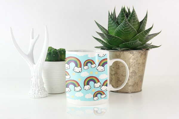 Rainbow White glossy mug