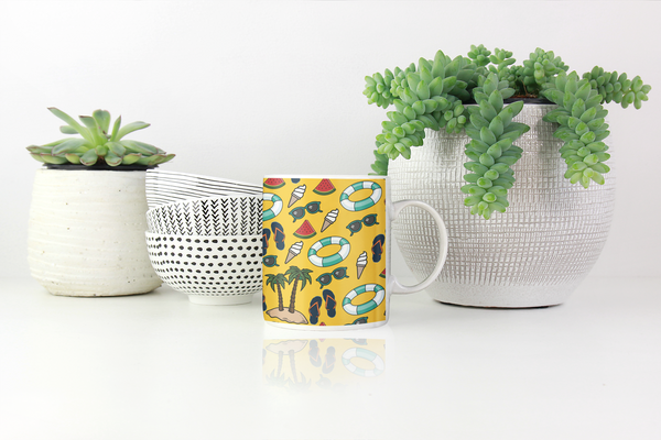 Summer White glossy mug