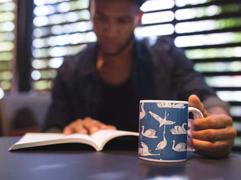 Swan White glossy mug