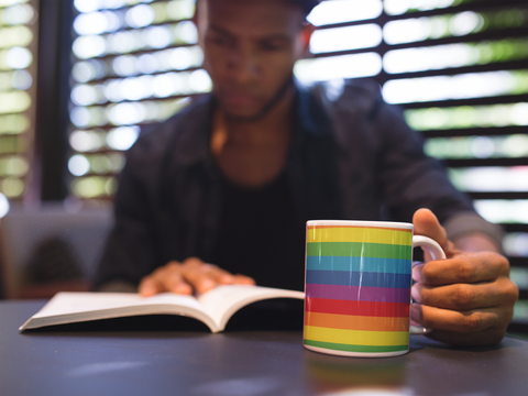 Rainbow White glossy mug