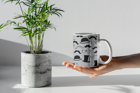 Mustache White glossy mug