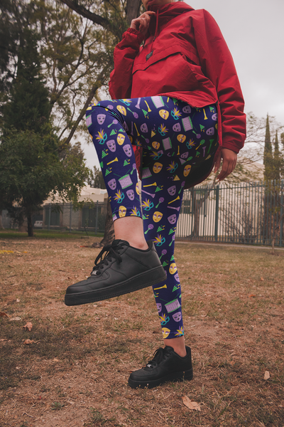 Mardis Gras Yoga Leggings - Seasonally Gifted 