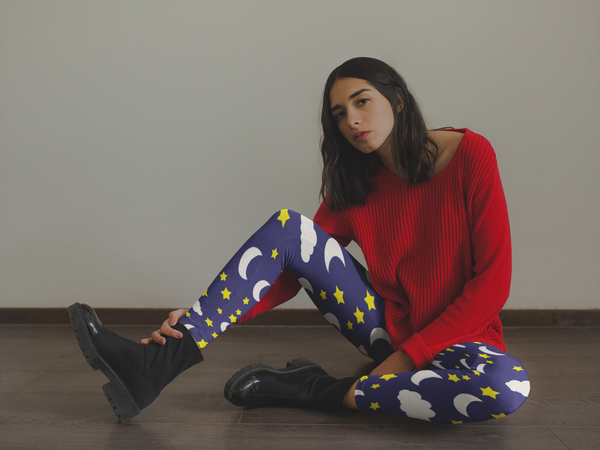 Star And Moon Yoga Leggings - Seasonally Gifted 