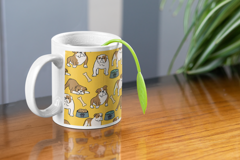 Bulldog White glossy mug