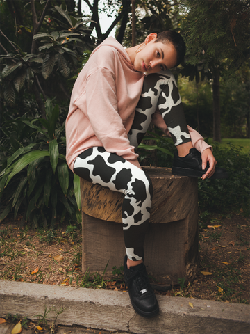 Cow Yoga Leggings - Seasonally Gifted 