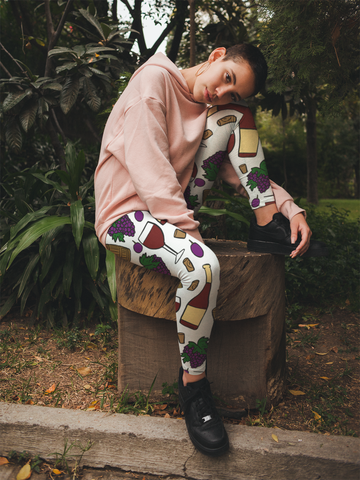 Wine Yoga Leggings - Seasonally Gifted 