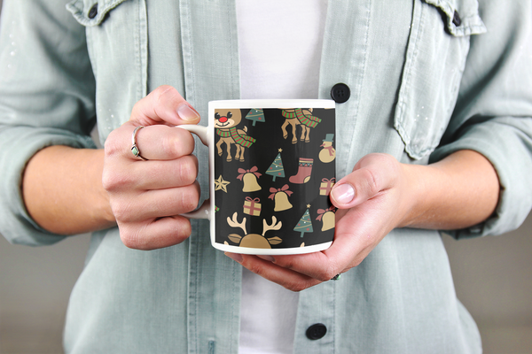 Reindeer White glossy mug