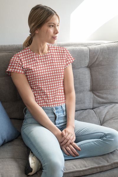 Checkered Women's T-shirt - Seasonally Gifted 