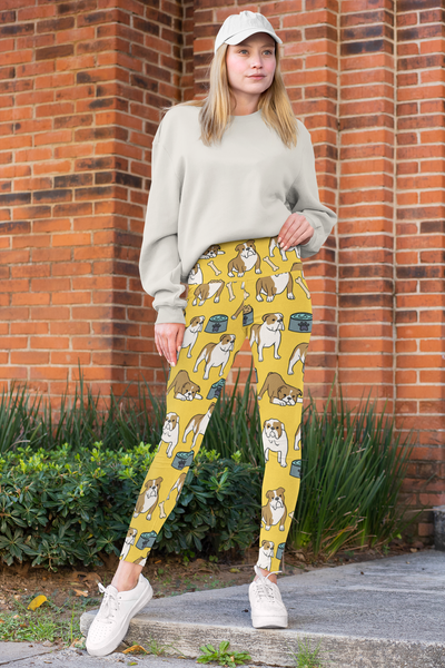 Bulldog Yoga Leggings - Seasonally Gifted 