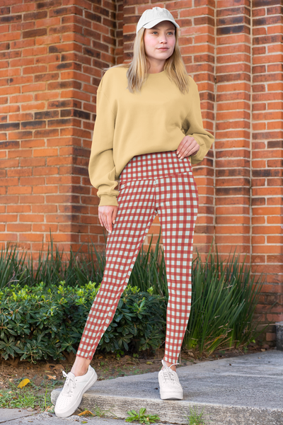 Checkered Yoga Leggings - Seasonally Gifted 