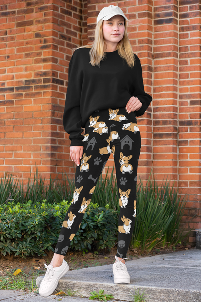 Corgi Yoga Leggings - Seasonally Gifted 