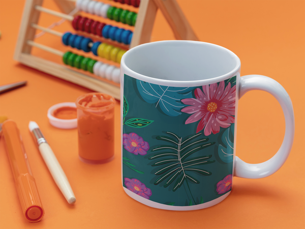 Flowe White glossy mug