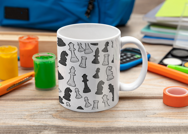 Chess White glossy mug