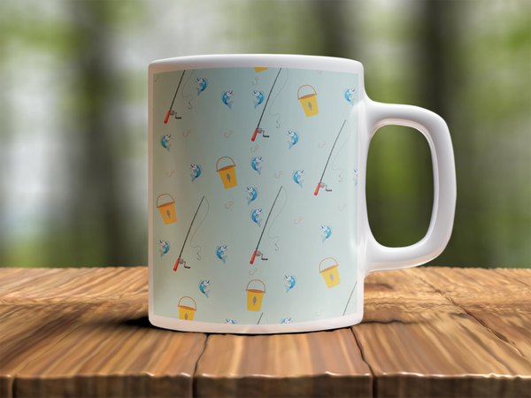 Fishing White glossy mug