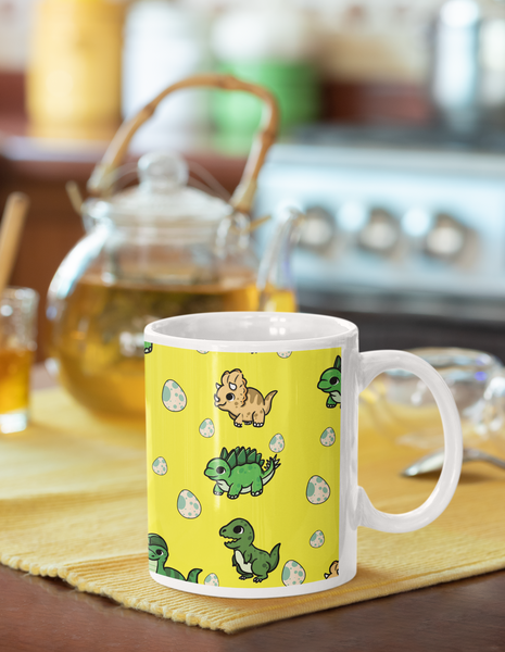 Dinosaur White glossy mug