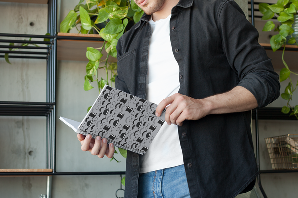Mustache Spiral notebook