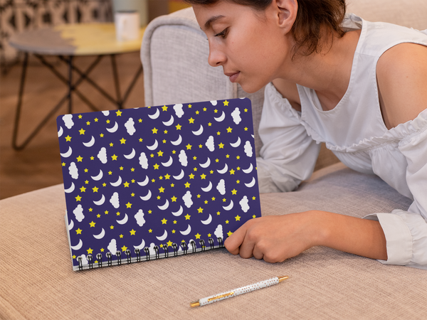 Star and Moon Spiral notebook