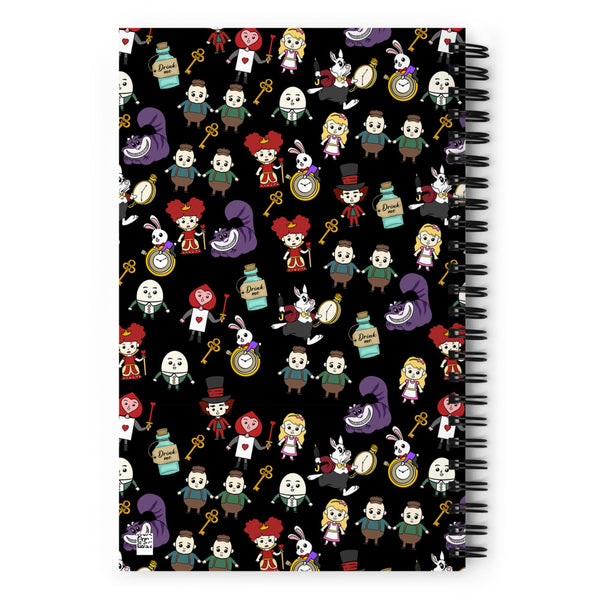 Alice in Wonderland Spiral notebook