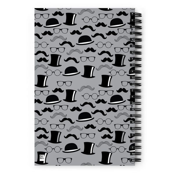 Mustache Spiral notebook