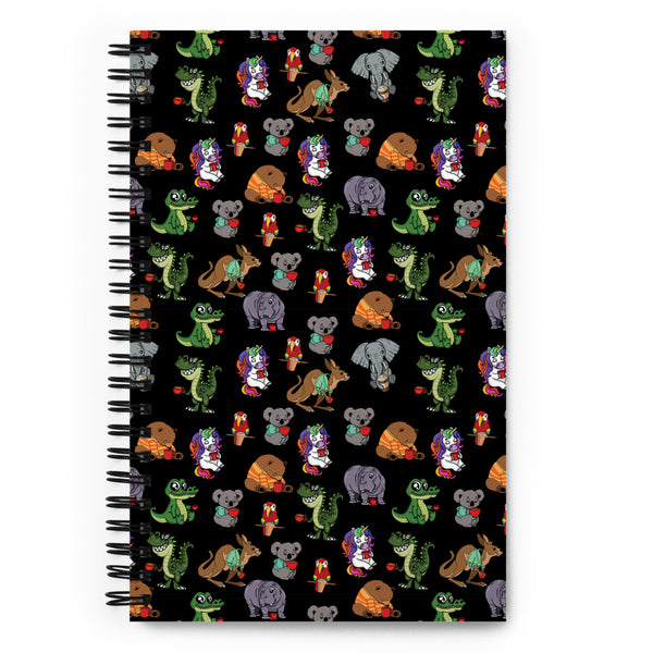 Animals with Coffee Spiral notebook