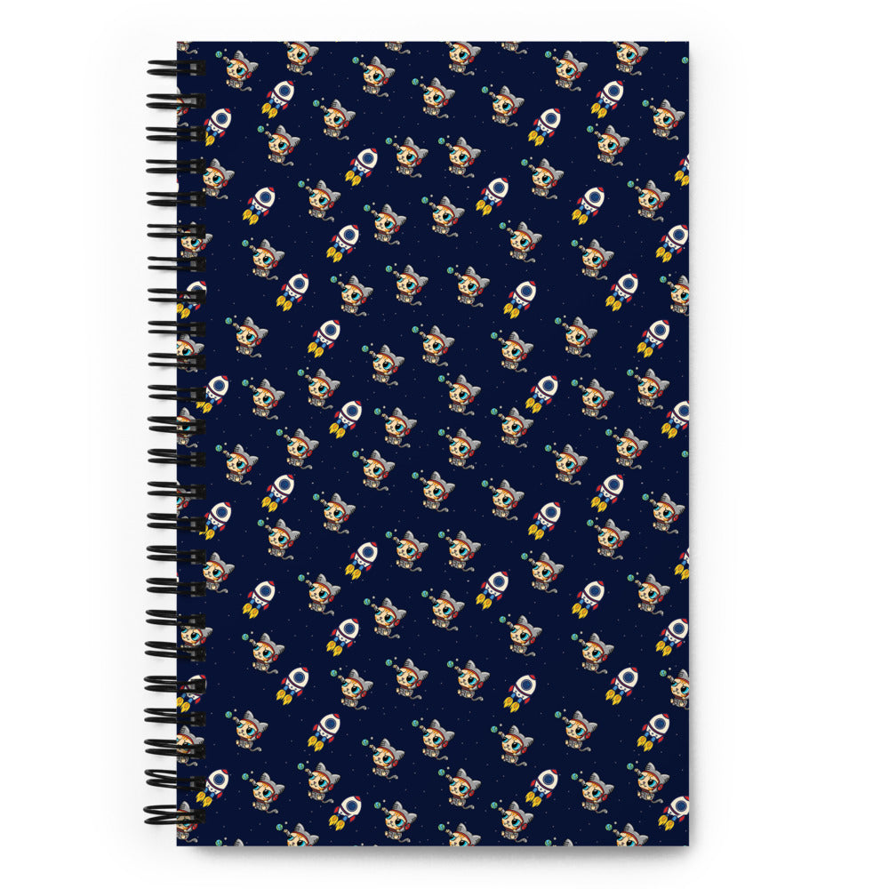 Cat Space Spiral notebook