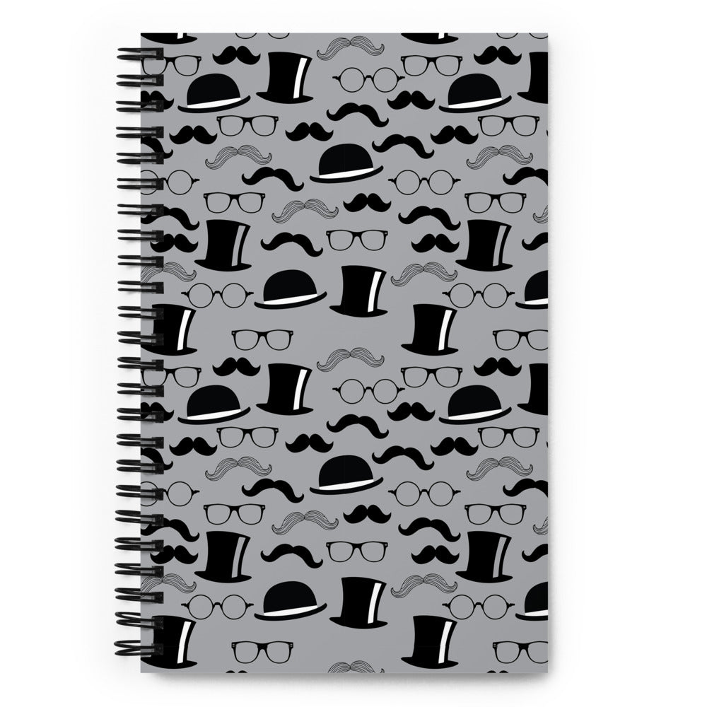 Mustache Spiral notebook