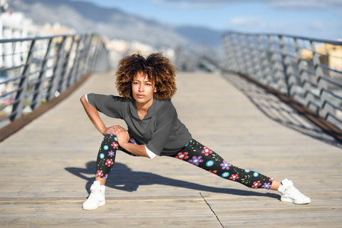 Flower 1 Yoga Leggings - Seasonally Gifted 