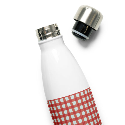 Checkered Stainless Steel Water Bottle