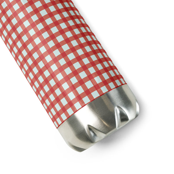 Checkered Stainless Steel Water Bottle