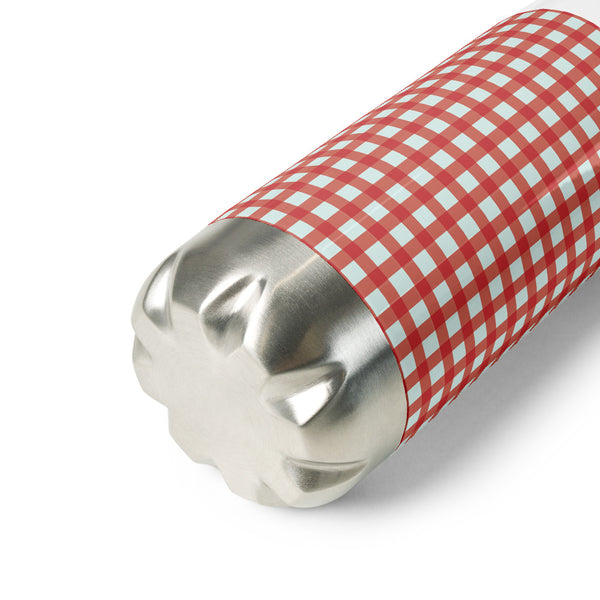 Checkered Stainless Steel Water Bottle