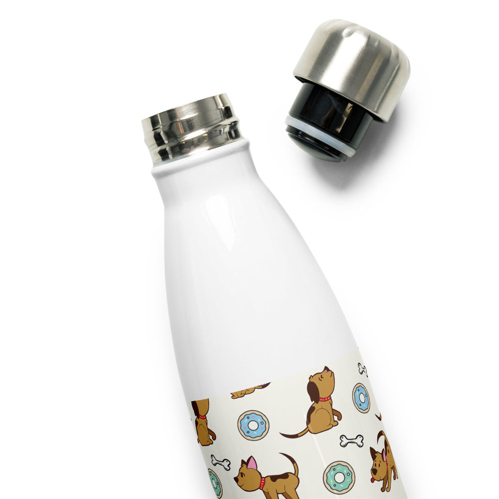 Dog and Donut Stainless Steel Water Bottle