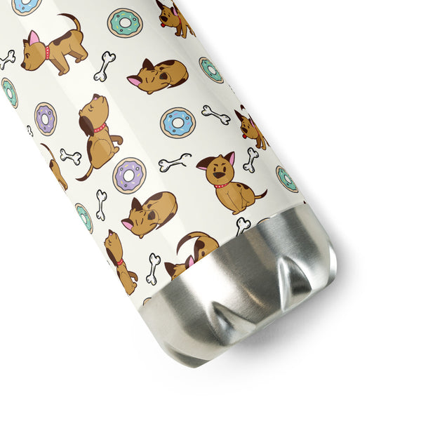 Dog and Donut Stainless Steel Water Bottle