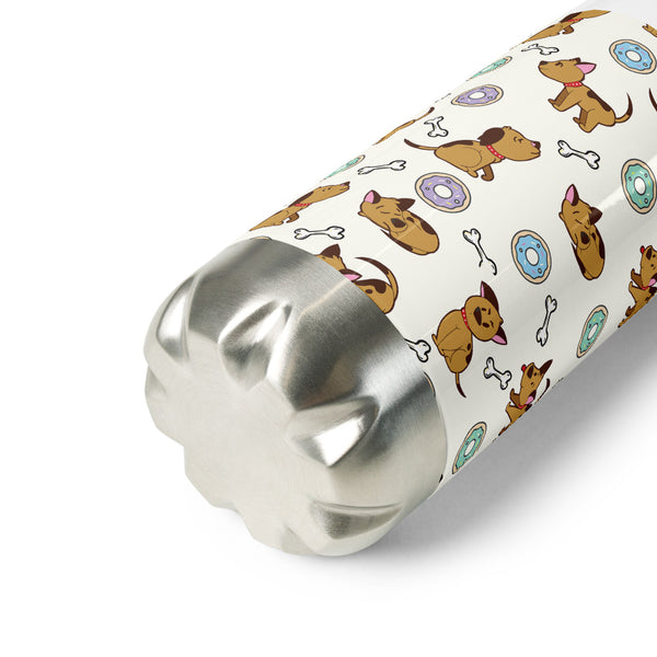 Dog and Donut Stainless Steel Water Bottle