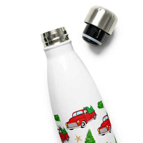 Christmas Truck Stainless Steel Water Bottle