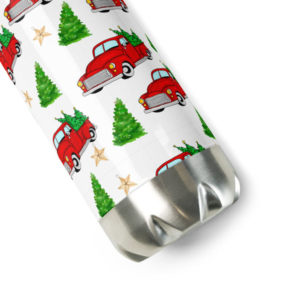 Christmas Truck Stainless Steel Water Bottle