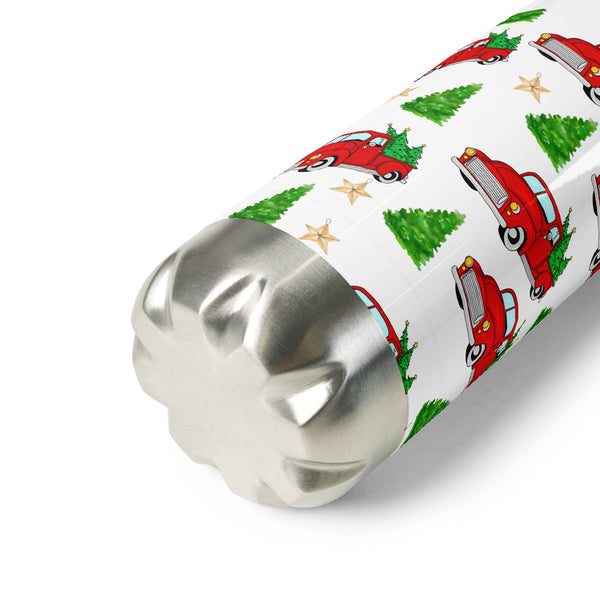 Christmas Truck Stainless Steel Water Bottle