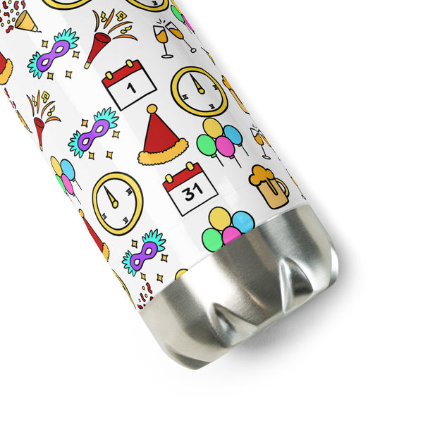 New Years Stainless Steel Water Bottle