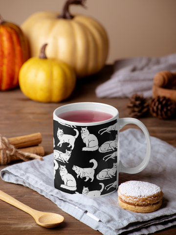 Cat White glossy mug