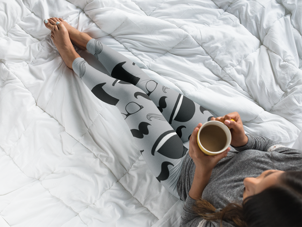 Mustache Yoga Leggings - Seasonally Gifted 