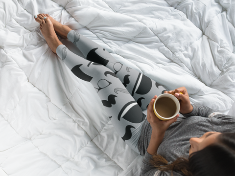 Mustache Yoga Leggings - Seasonally Gifted 