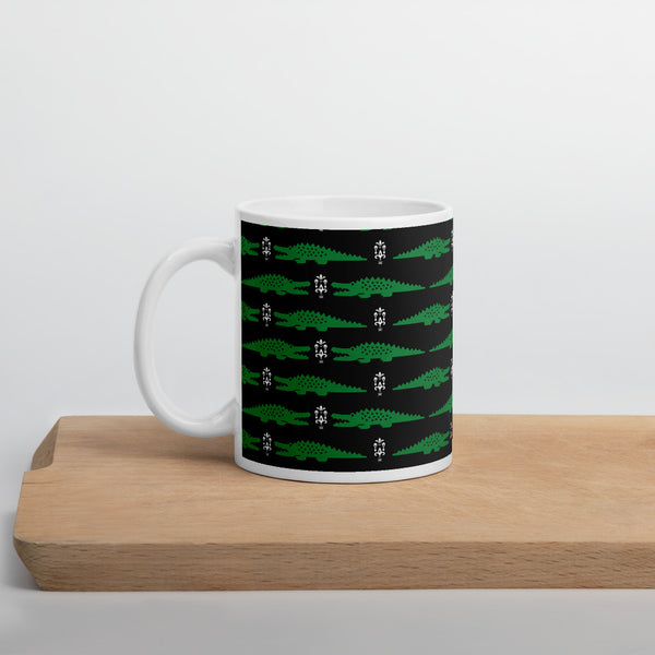 Alligator White glossy mug