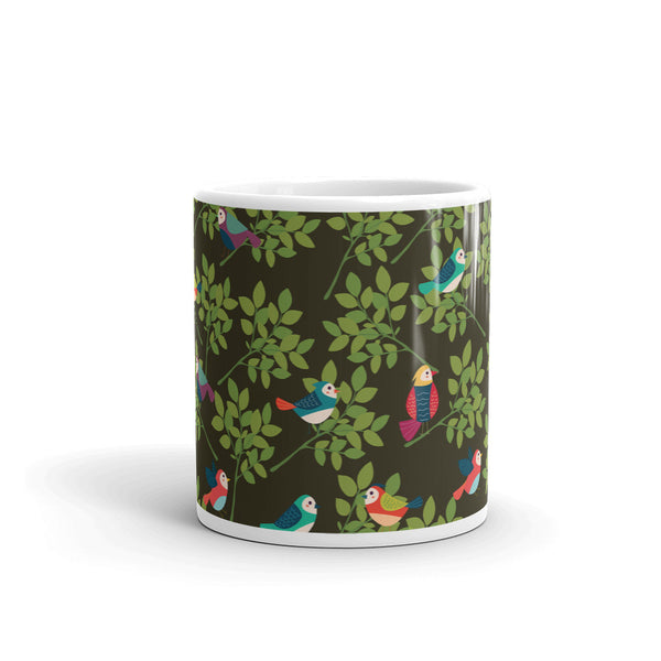 Bird White glossy mug