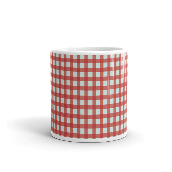 Checkered White glossy mug