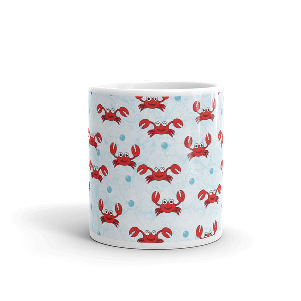 Crab White glossy mug