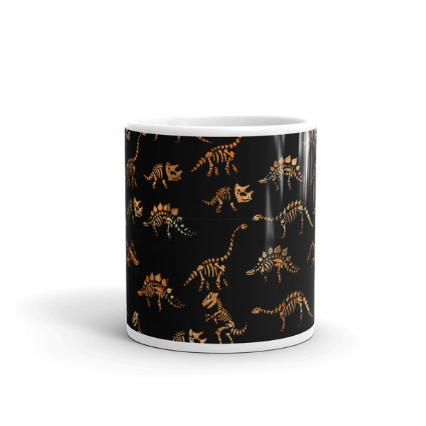 Dinosaur Skeleton White glossy mug