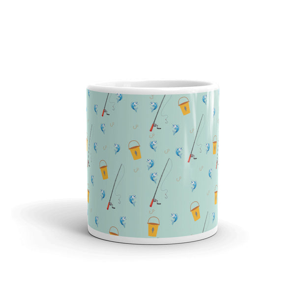 Fishing White glossy mug